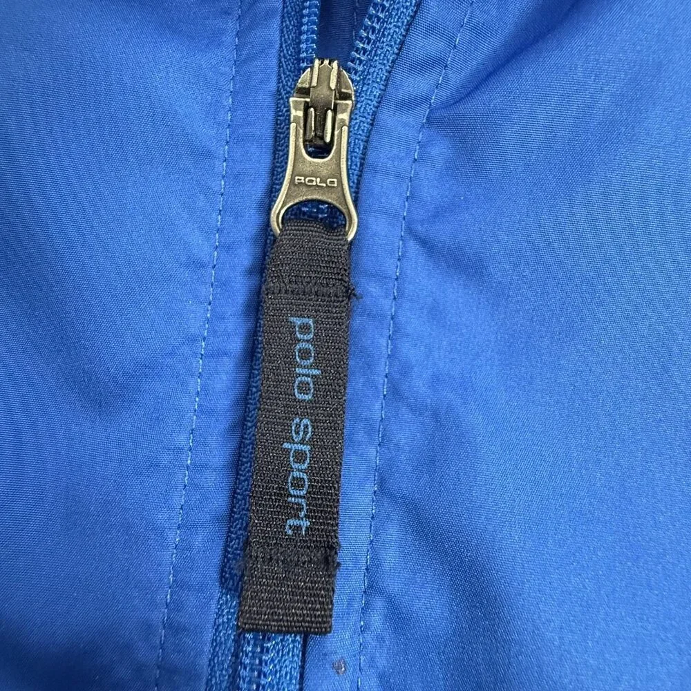 Vintage Polo Sport Ralph Lauren Vest Mens Large Blue Windbreaker USA Flag 90s‎